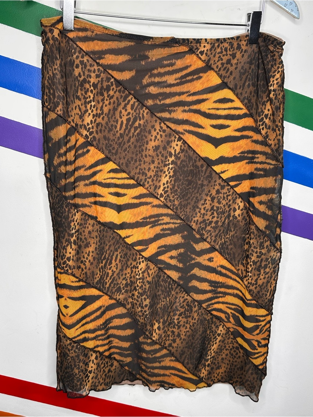 Urban Outfitters mixed animal print midi skirt size large